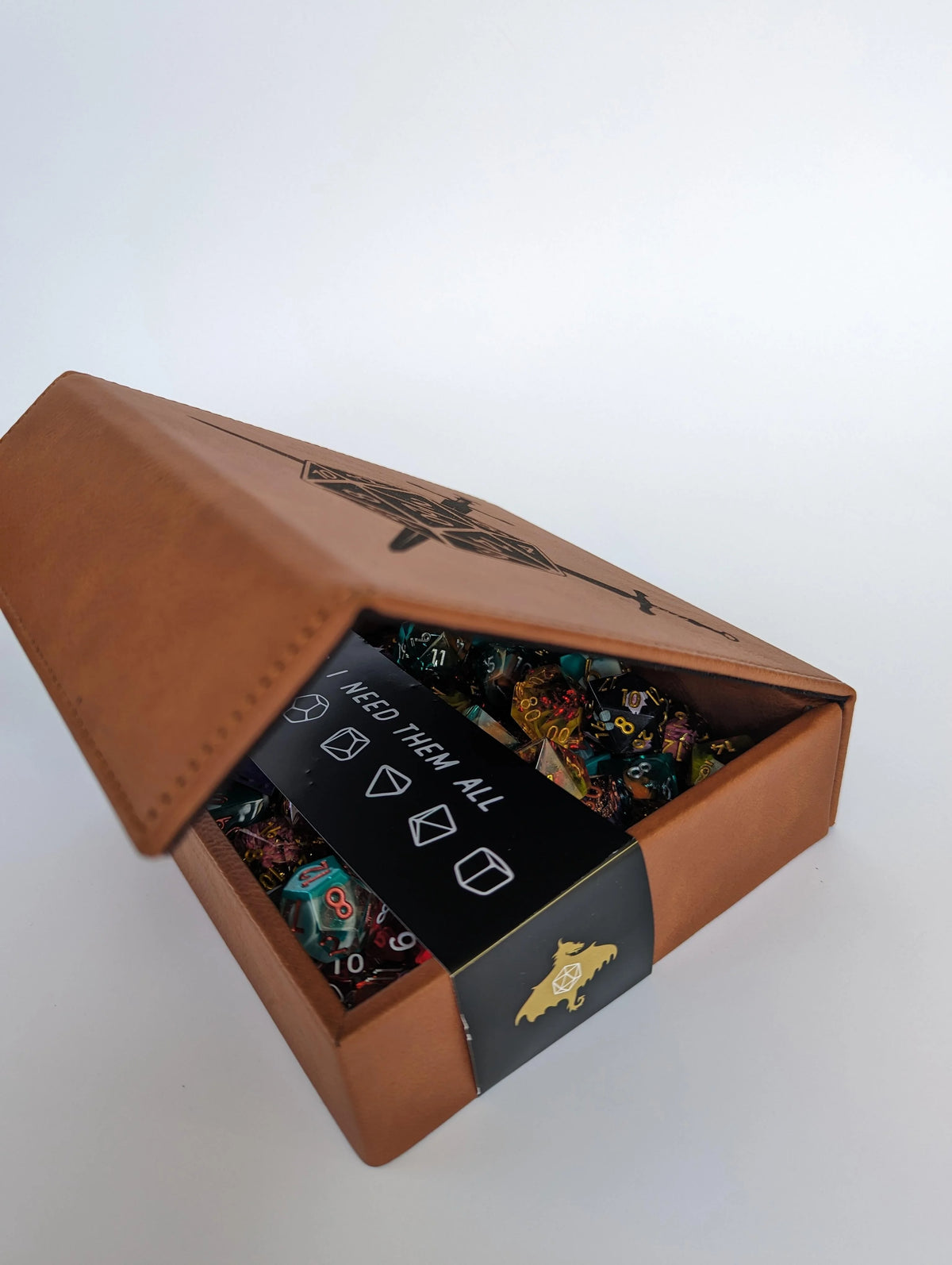 Yes I Need Them All Dice Box - Vegan Leather
