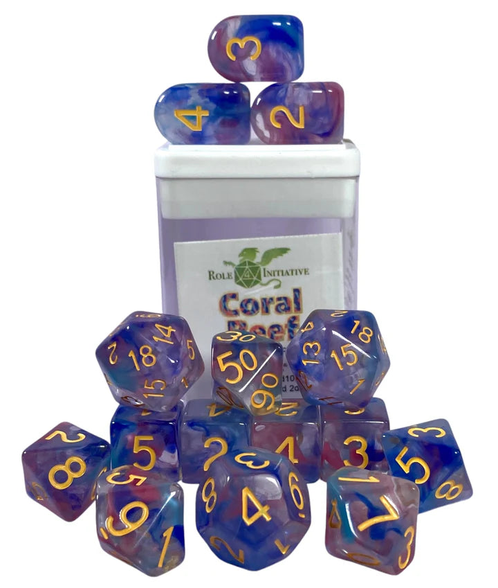 Diffusion Coral Reef - 15 Piece Dice Set