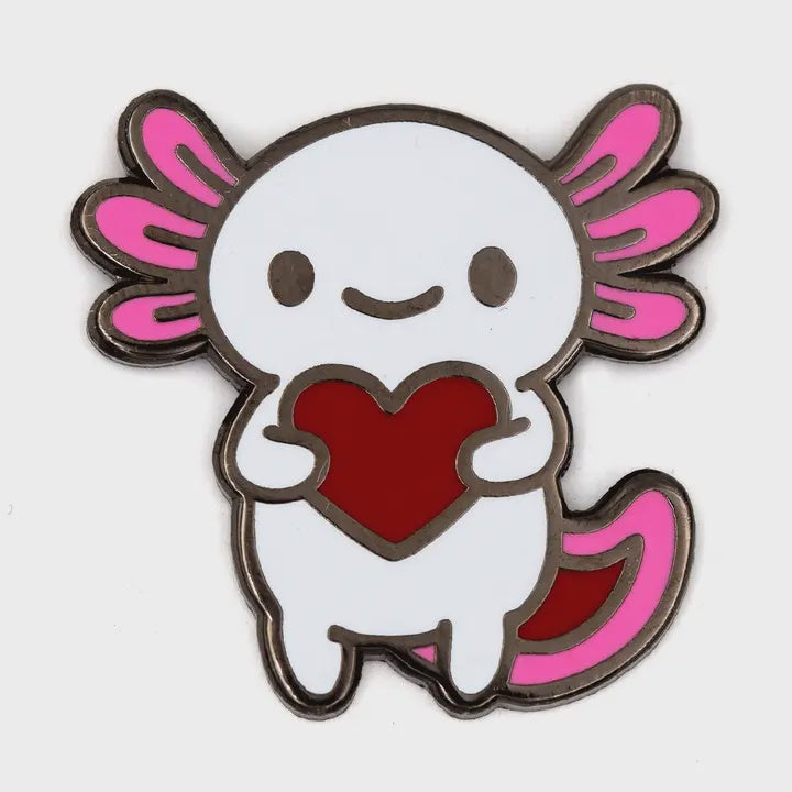 Axolotl Heart Enamel Pin These Are Things Clothing/Accessories