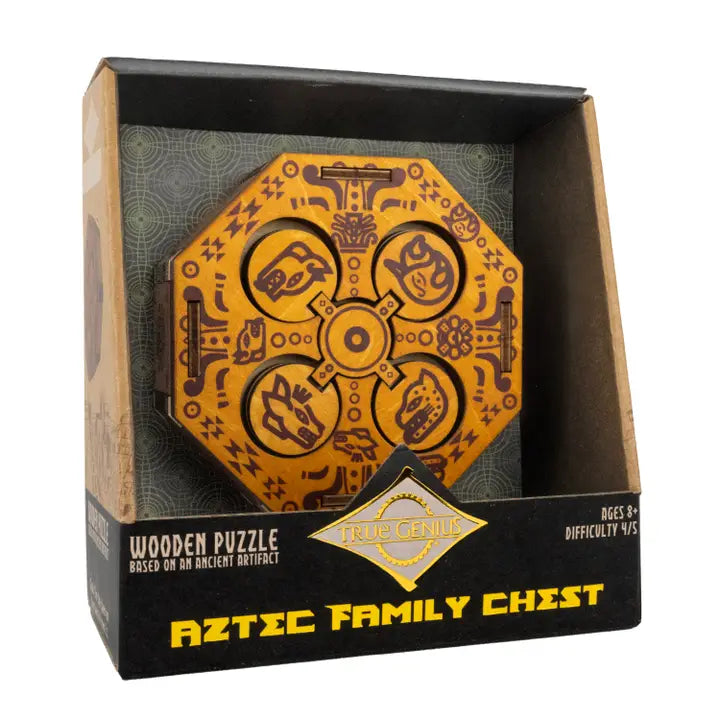 Aztec Chest Wooden Puzzle Box Project Genius Puzzles/Playthings