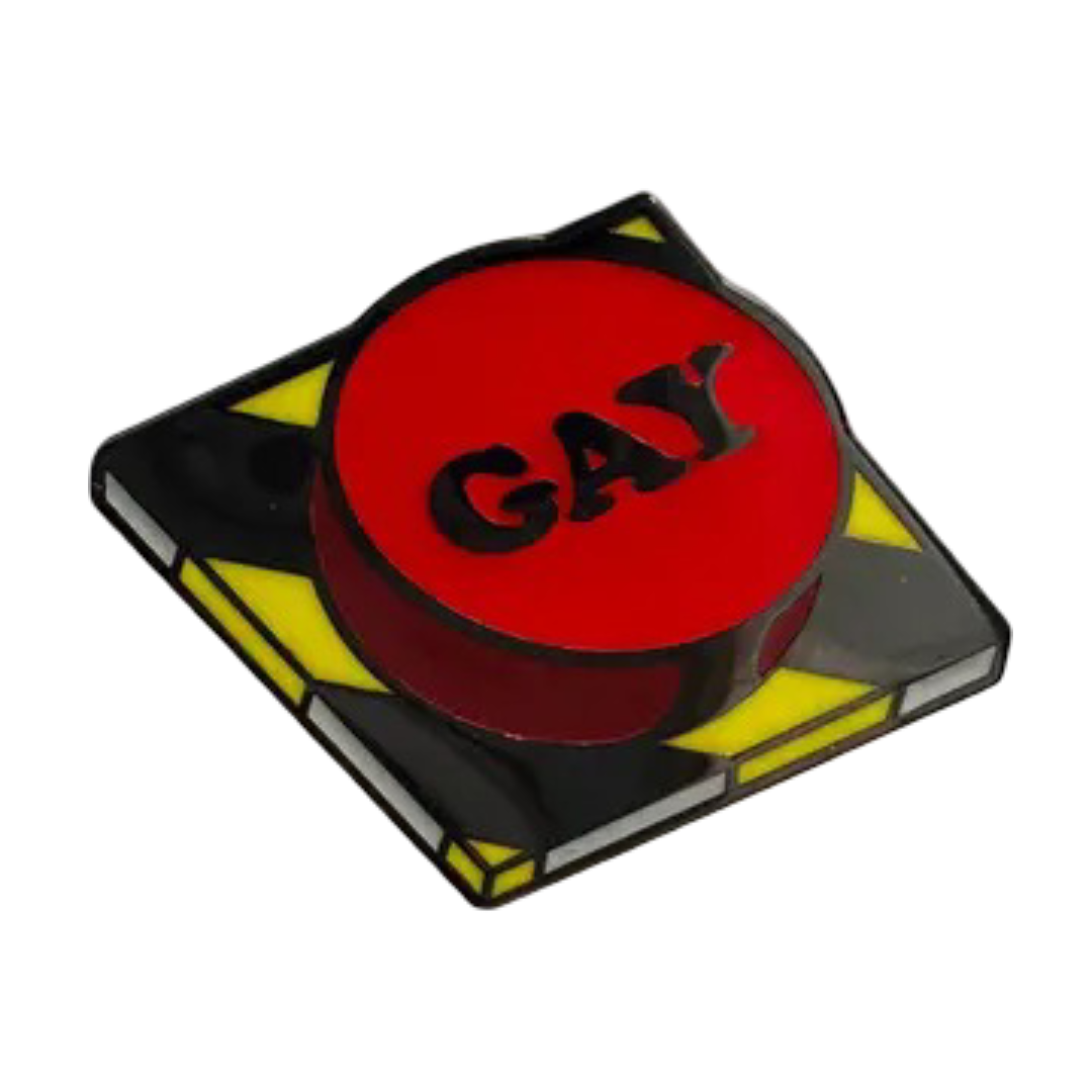 Big Gay Button Enamel Pin Strike Gently Clothing/Accessories