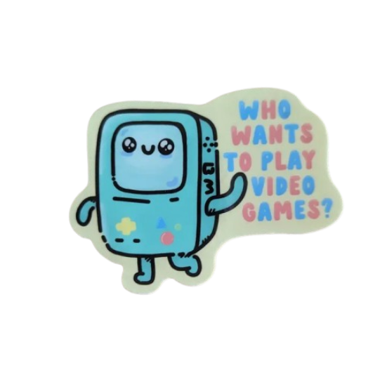 BMO Video Games Vinyl Sticker Sadsquatch Paper Products