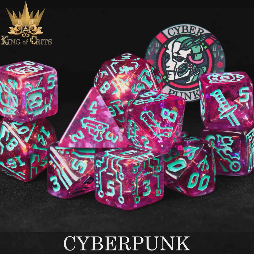 Cyberpunk 11 pc Dice Set DNDDICE Dice