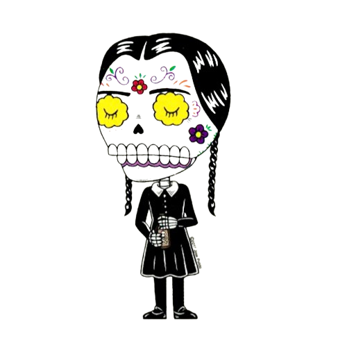 Day of the Dead Sticker: Wednesday Addams Fresh Prints Of Ct Paper Products