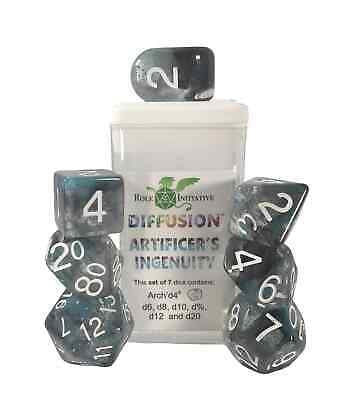 Diffusion Artificer's Ingenuity w/Symbols - 7 Piece Dice Set Role 4 Initiative Dice