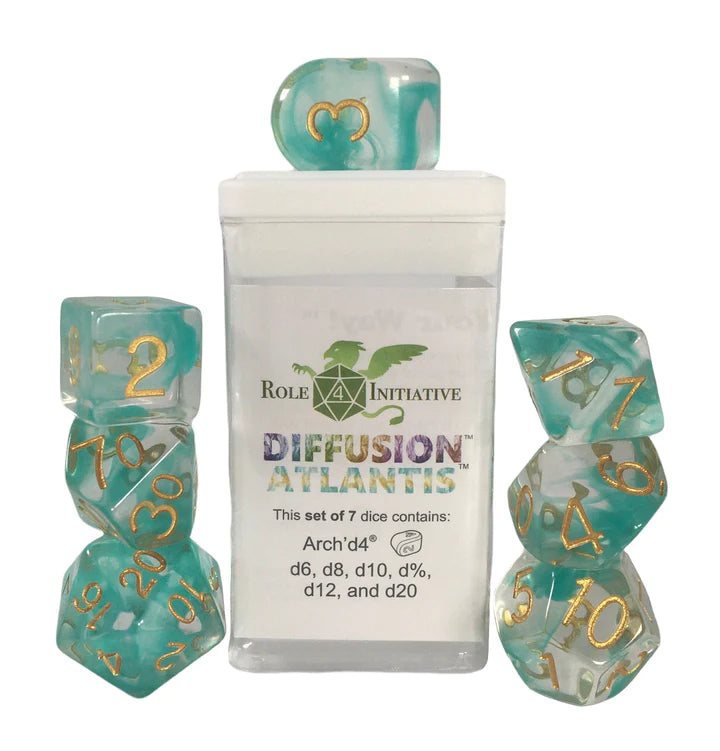 Diffusion Atlantis - 7 Piece Dice Set Role 4 Initiative Dice