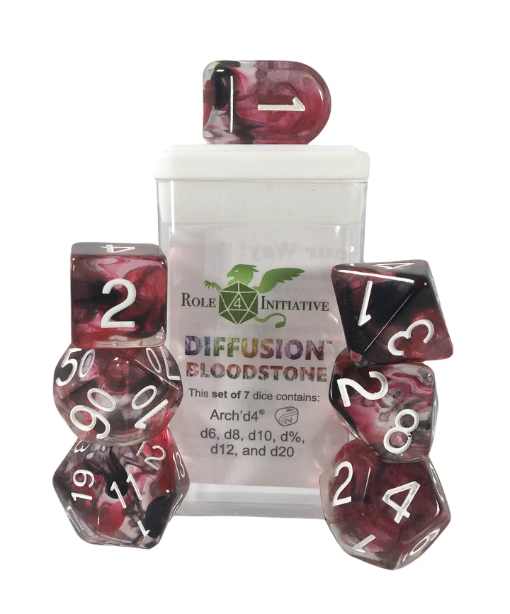 Diffusion Bloodstone - 7 Piece Dice Set Role 4 Initiative Dice