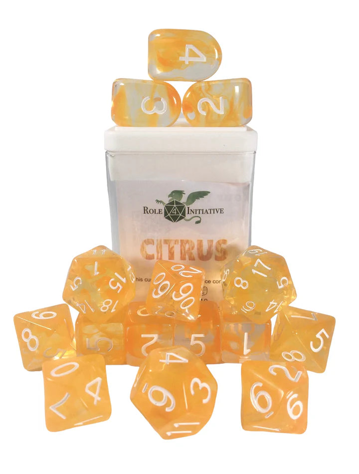 Diffusion Citrus - 15 Piece Dice Set Role 4 Initiative Dice