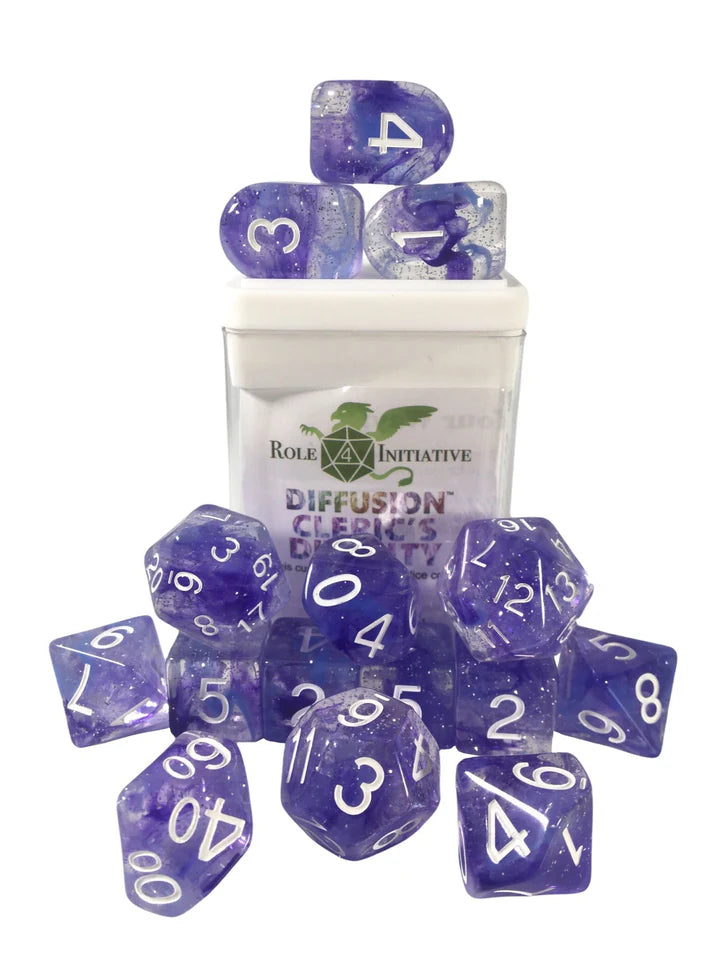 Diffusion Cleric's Divinity - 15 Piece Dice Set Role 4 Initiative Dice