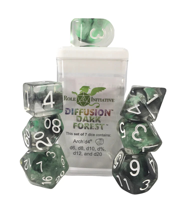 Diffusion Dark Forest - 7 Piece Dice Set Role 4 Initiative Dice