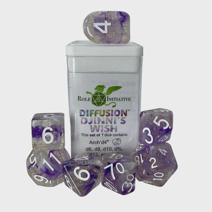Diffusion Djinni's Wish - 7 Piece Dice Set Role 4 Initiative Dice