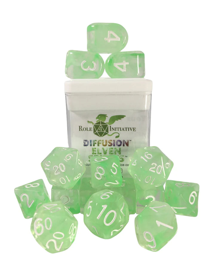 Diffusion Elven Spirits - 15 Piece Dice Set Role 4 Initiative Dice