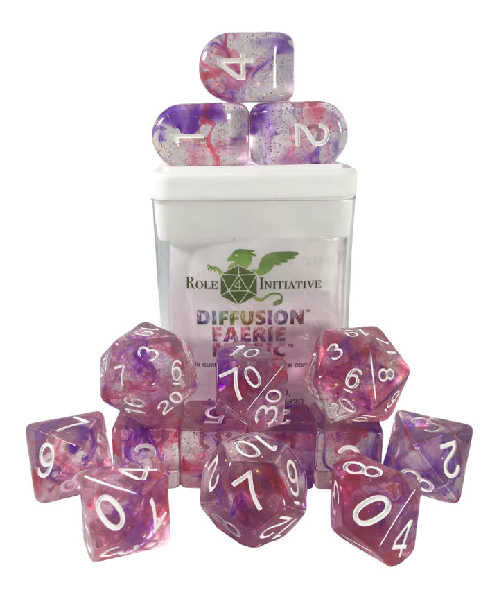 Diffusion Faerie Magic - 15 Piece Dice Set Role 4 Initiative Dice