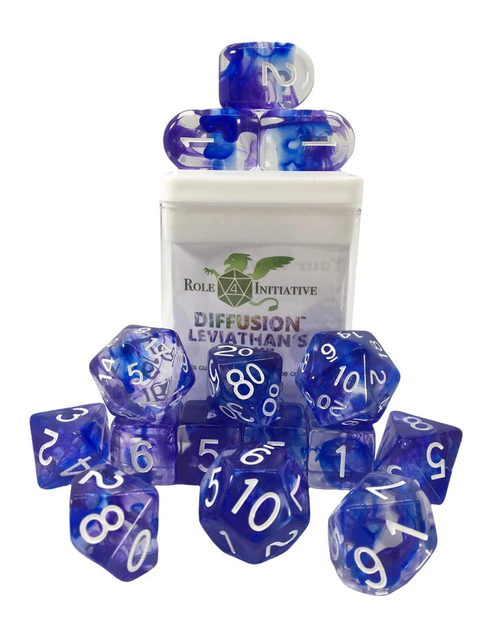 Diffusion Leviathan's Wake w/ Symbols - 15 Piece Dice Set Role 4 Initiative Dice