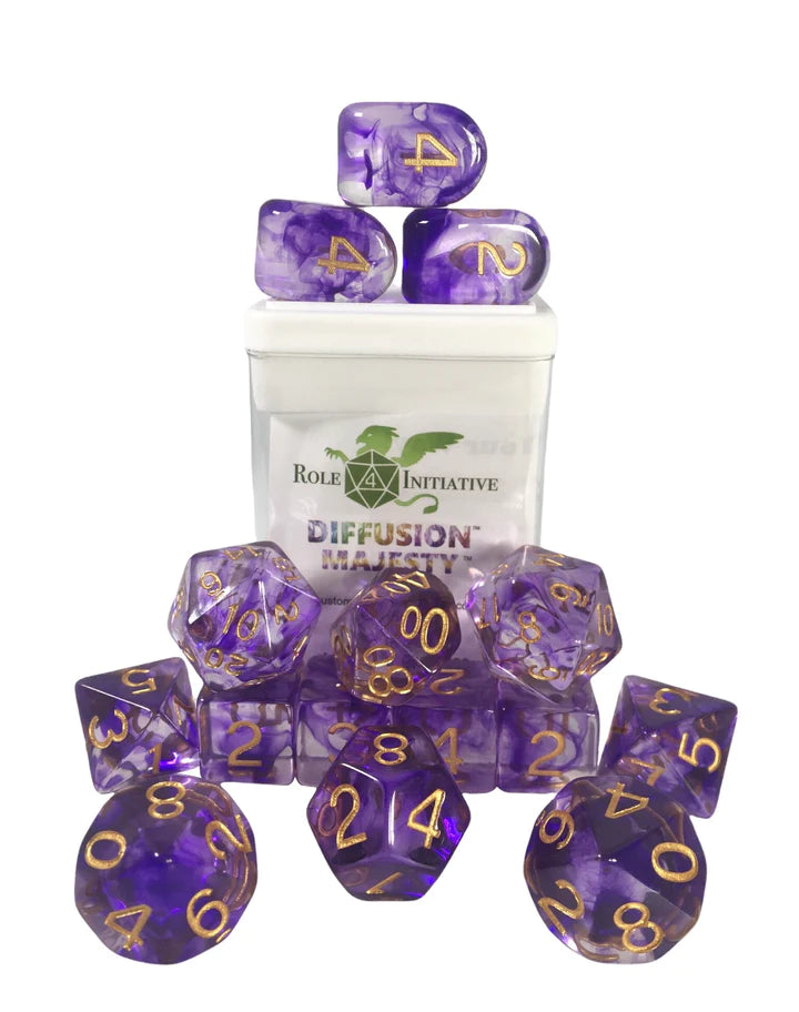 Diffusion Majesty  - 15 Piece Dice Set Role 4 Initiative Dice