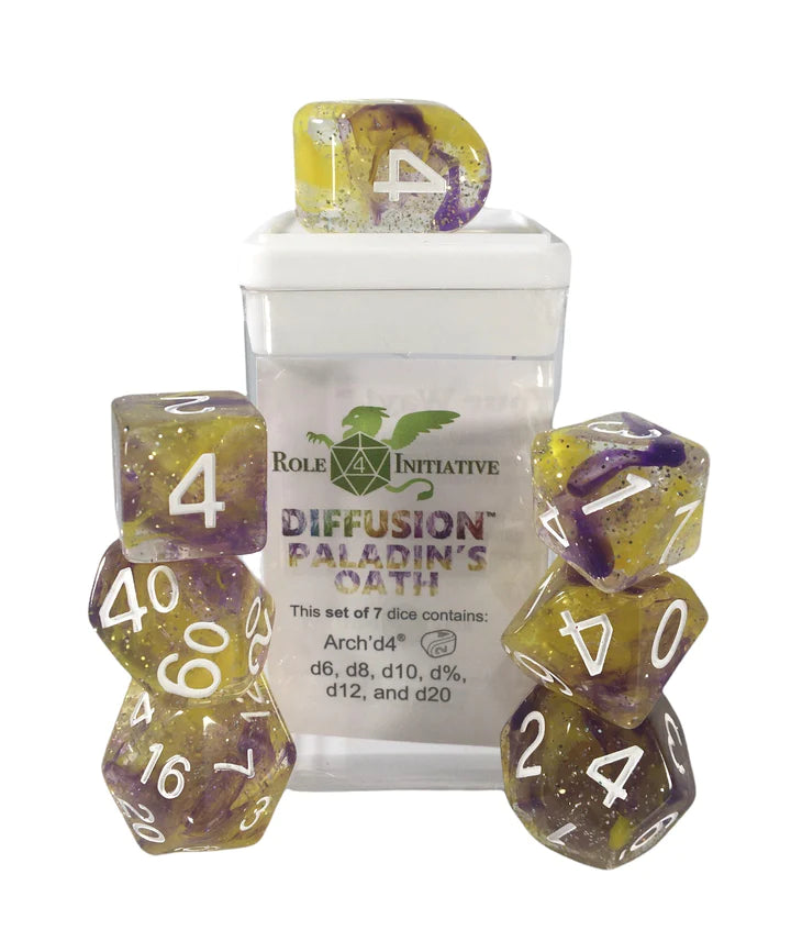 Diffusion Paladin's Oath - 7 Piece Dice Set Role 4 Initiative Dice