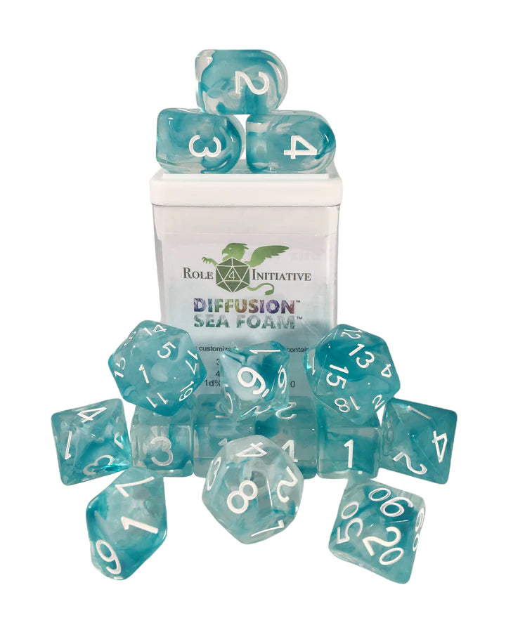 Diffusion Sea Foam - 15 Piece Dice Set Role 4 Initiative Dice
