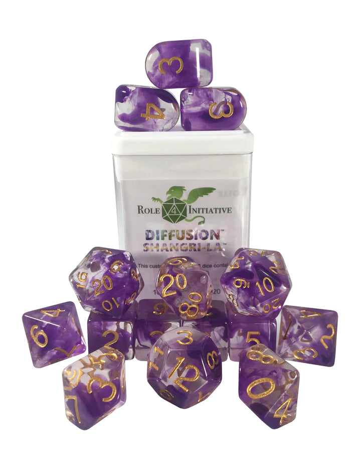 Diffusion Shangri-La - 15 Piece Dice Set Role 4 Initiative Dice
