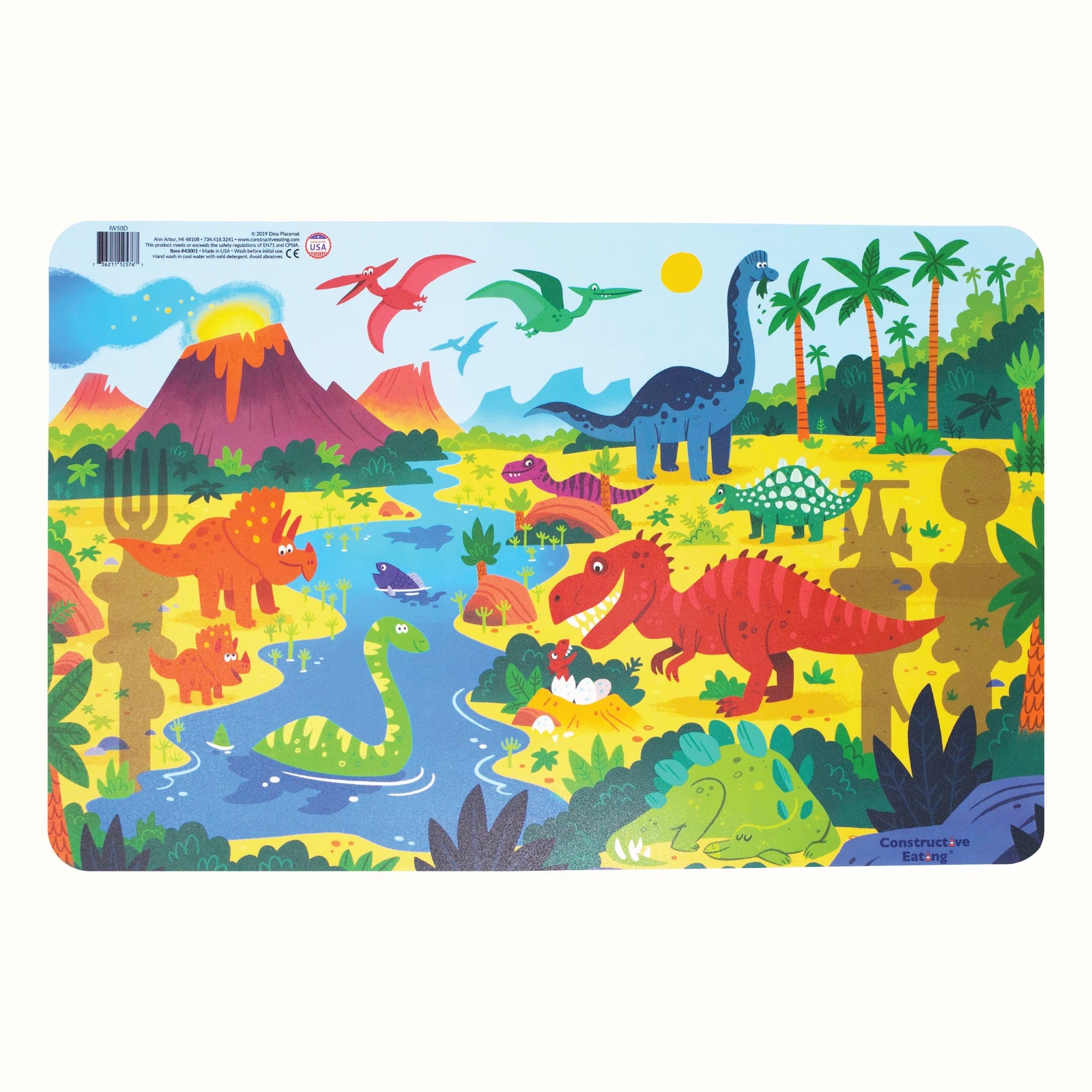 Dinosaur Placemat Constructive Eating Home Decor/Kitchenware