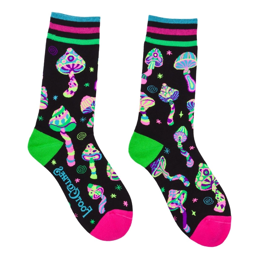 Funky Fungi UV Reactive Crew Socks FootClothes LLC Clothing/Accessories