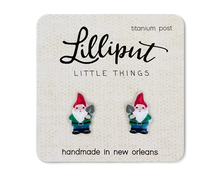 Garden Gnome Earrings Lilliput Little Things Clothing/Accessories