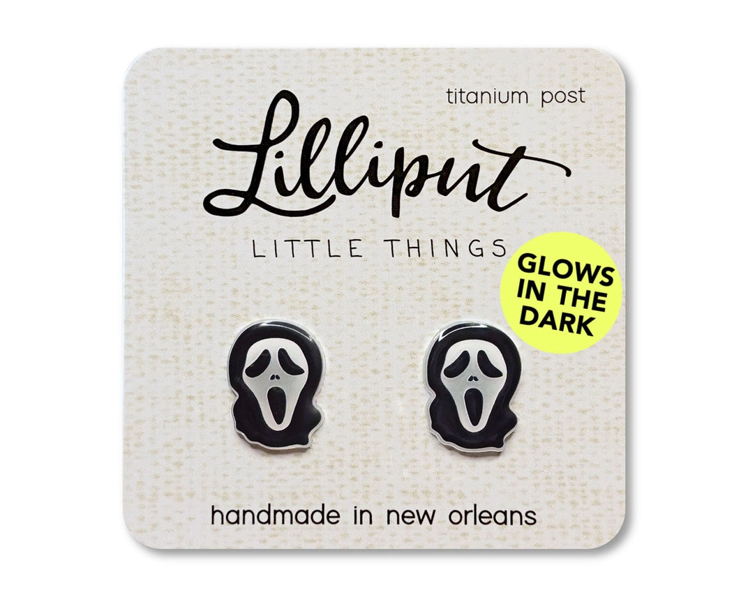 Ghost Face Mask Earrings - Glow in the Dark Lilliput Little Things Clothing/Accessories