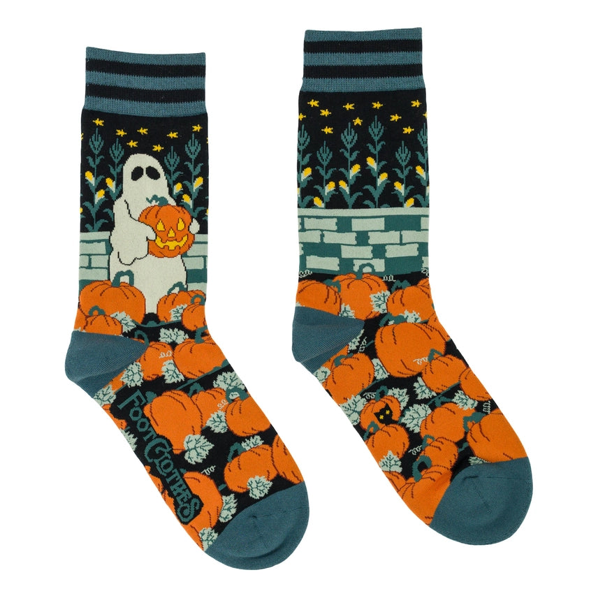 Ghoulish Gourd Crew Socks FootClothes LLC Clothing/Accessories