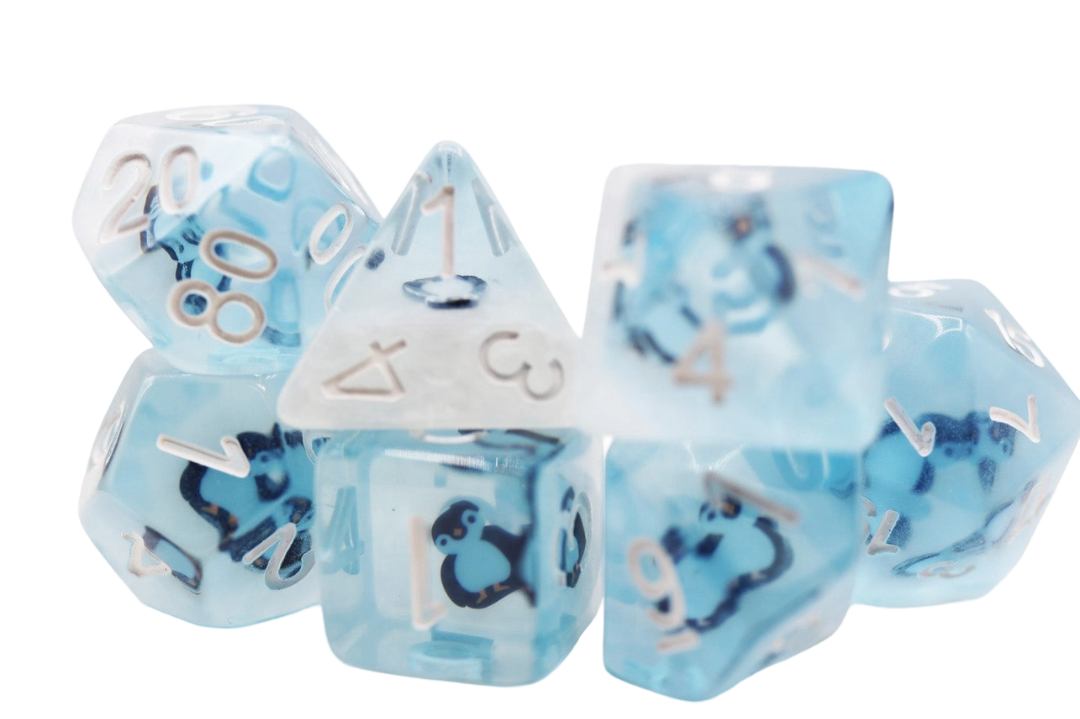 Inclusion RPG Dice Set: Frozen Penguin Foam Brain Games Dice