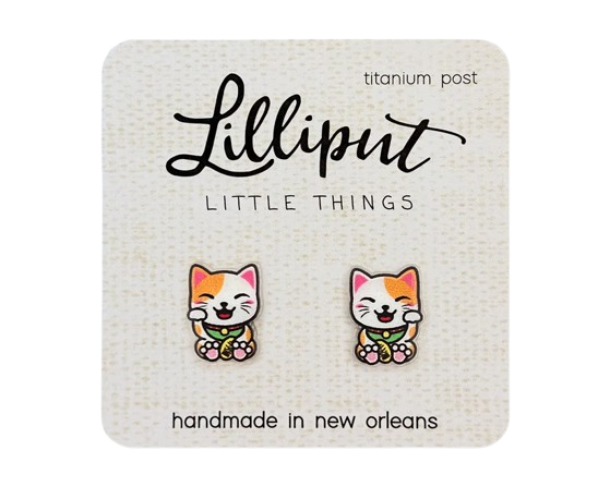 Lucky Cat Earrings Lilliput Little Things Clothing/Accessories