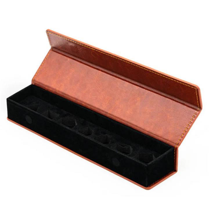 Magnetic Dice Vault: Brown Leatherette Foam Brain Games Dice