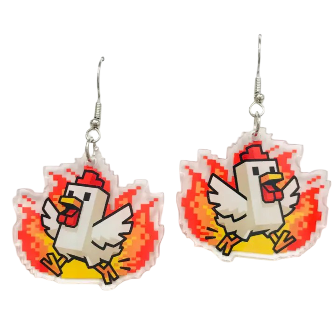 Minecraft Chicken Earrings SimpleNGreat Clothing/Accessories