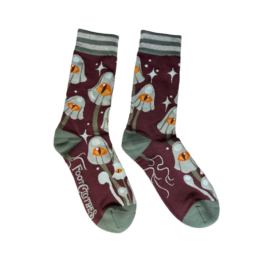 Mystic Mushrooms Crew Socks FootClothes LLC Clothing/Accessories