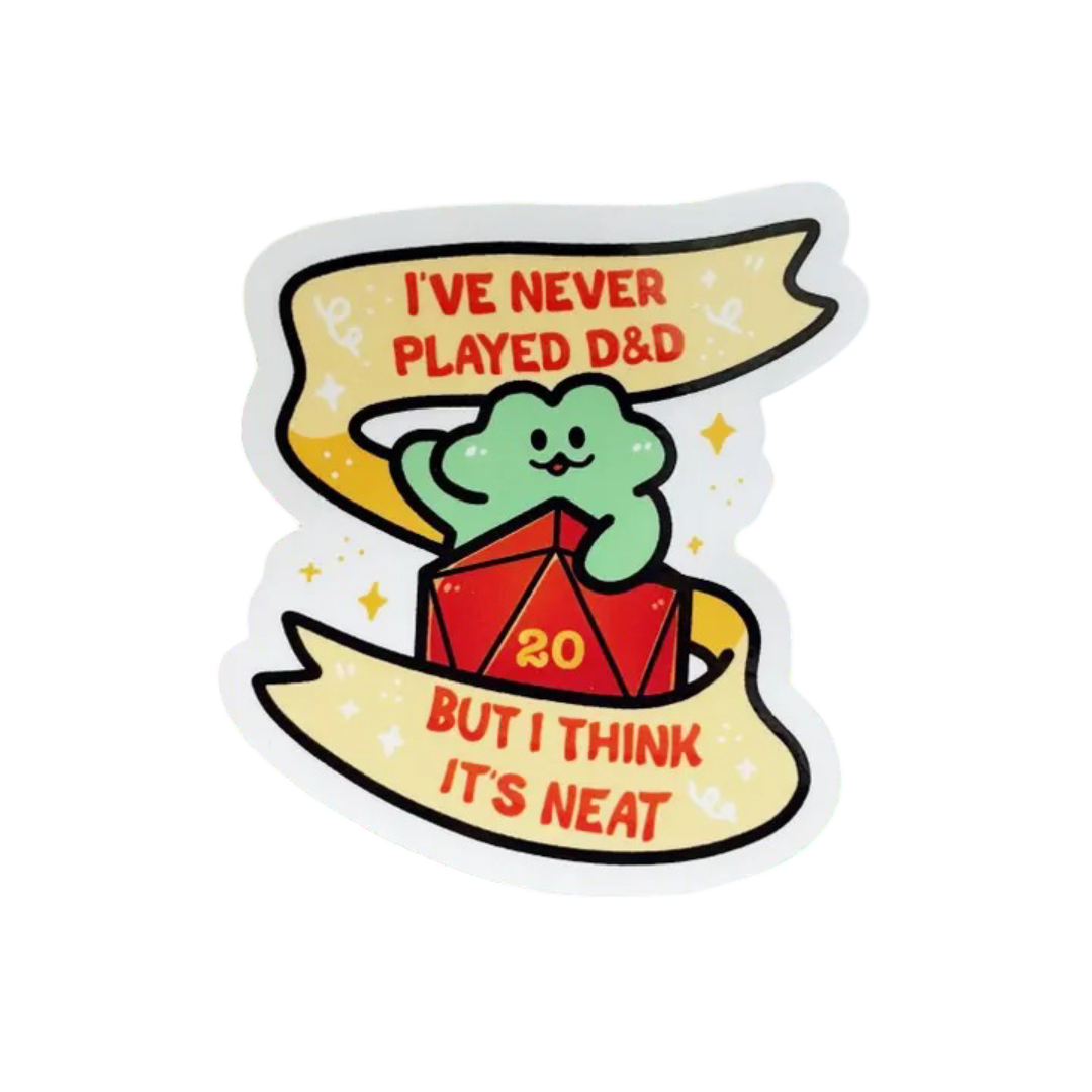 Never Played D&D Frog Vinyl Sticker Ghostiekid Paper Products