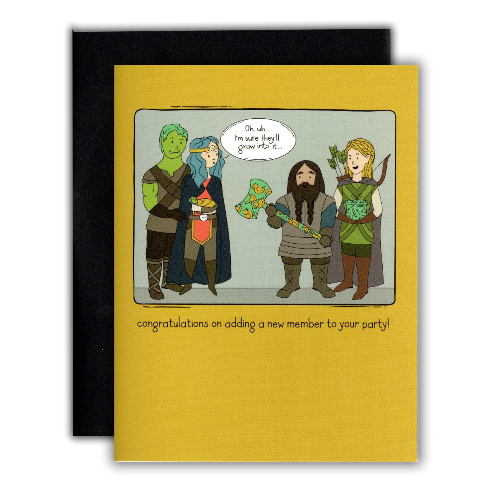 New Party Member - D&D/RPG New Baby Congrats Card Storymakers Trading Co. Paper Products