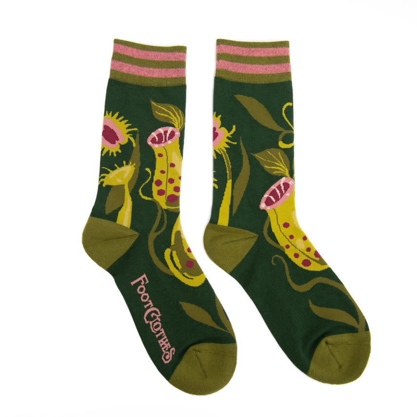 Pitcher Plant Crew Socks FootClothes LLC Clothing/Accessories