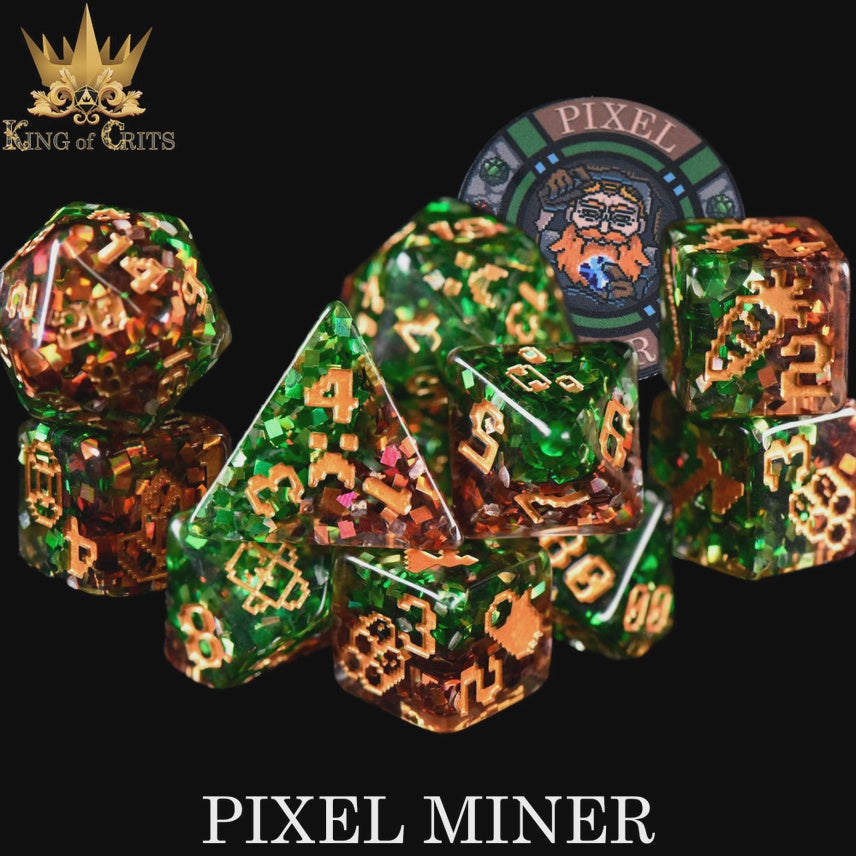 Pixel Miner 11 pc Dice Set DNDDICE Dice