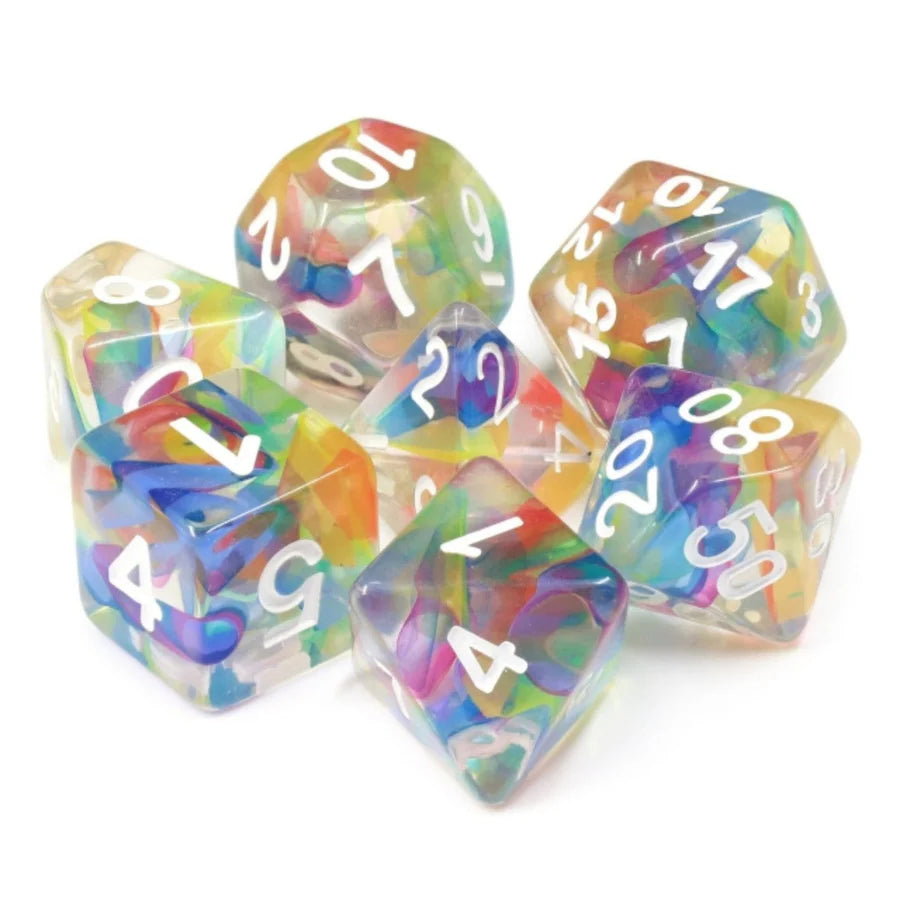 Rainbow Ribbon RPG Dice Set Foam Brain Games Dice
