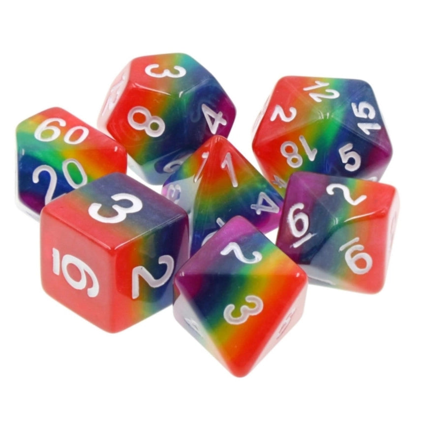 Rainbow RPG Dice Set Foam Brain Games Dice