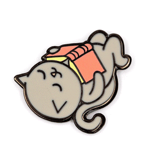 Reading Cat Enamel Pin These Are Things Clothing/Accessories