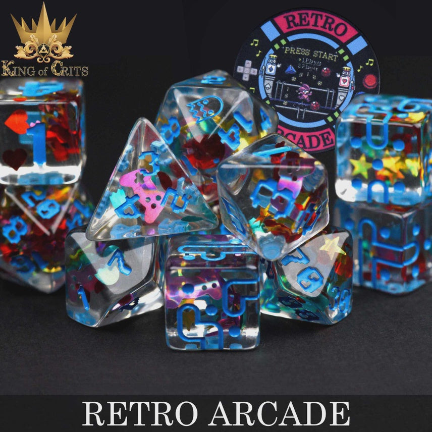 Retro Arcade 11 pc Dice Set DNDDICE Dice