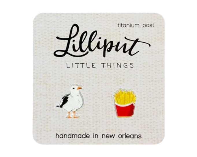 Seagull & French Fries Earrings Lilliput Little Things Clothing/Accessories