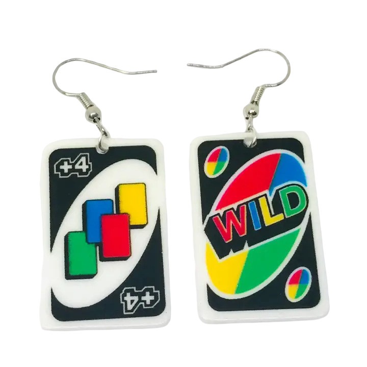 Uno Cards Acrylic Earrings SimpleNGreat Clothing/Accessories