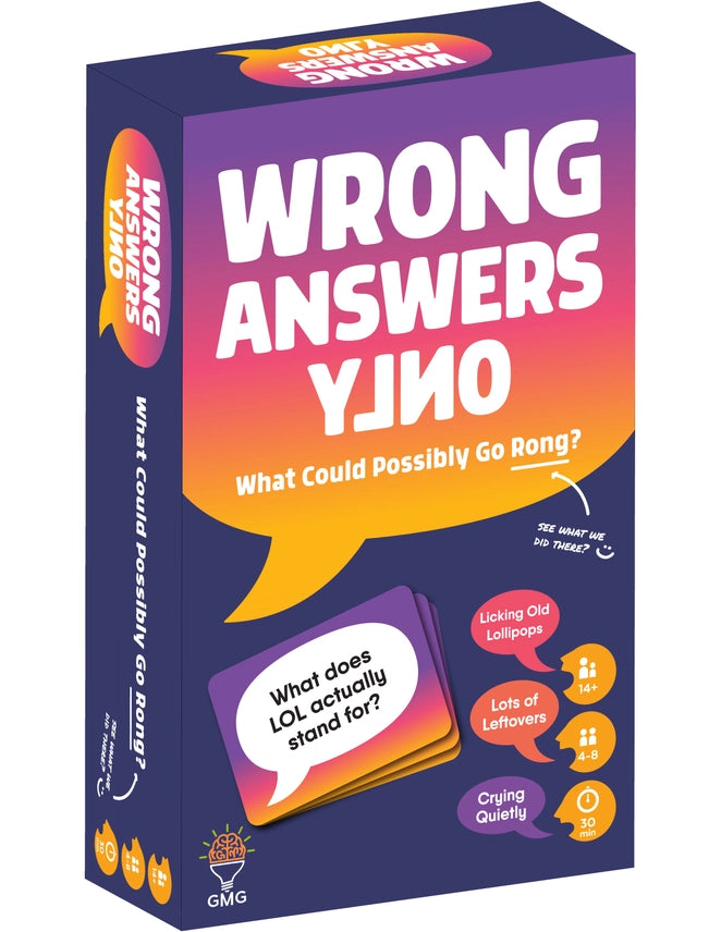 Wrong Answers Only Gray Matters Games Board Games