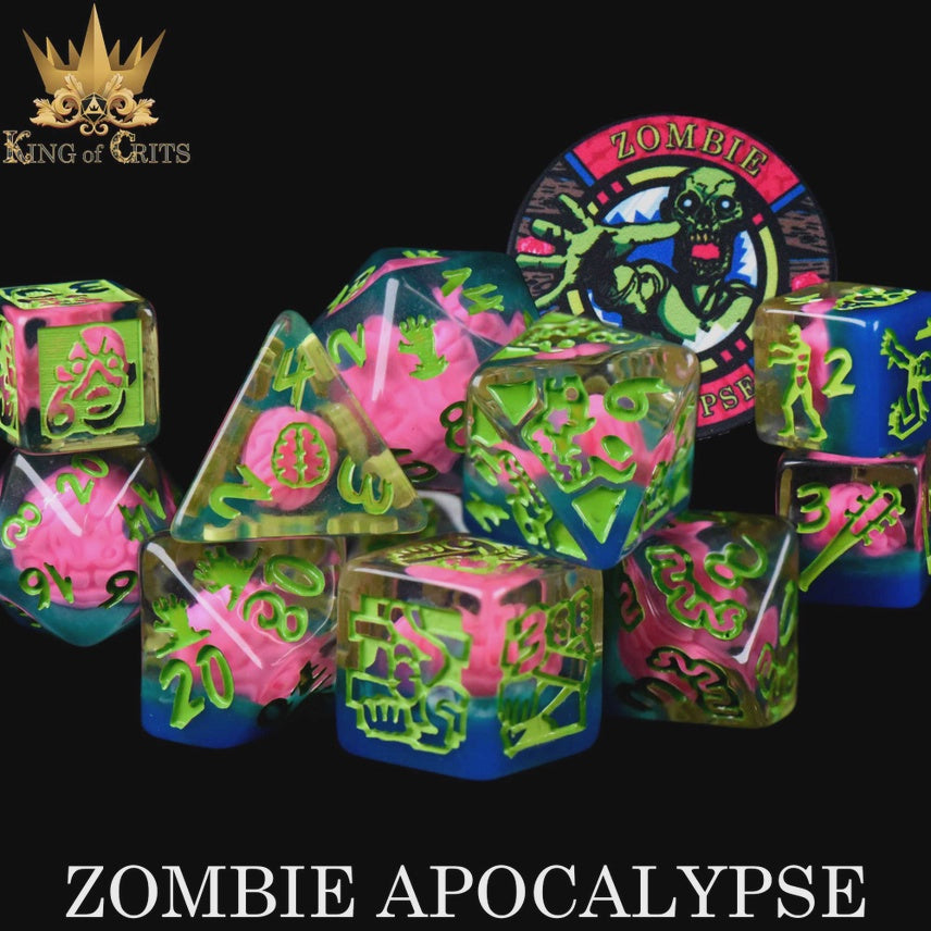 Zombie Apocalypse 11 pc Dice Set DNDDICE Dice