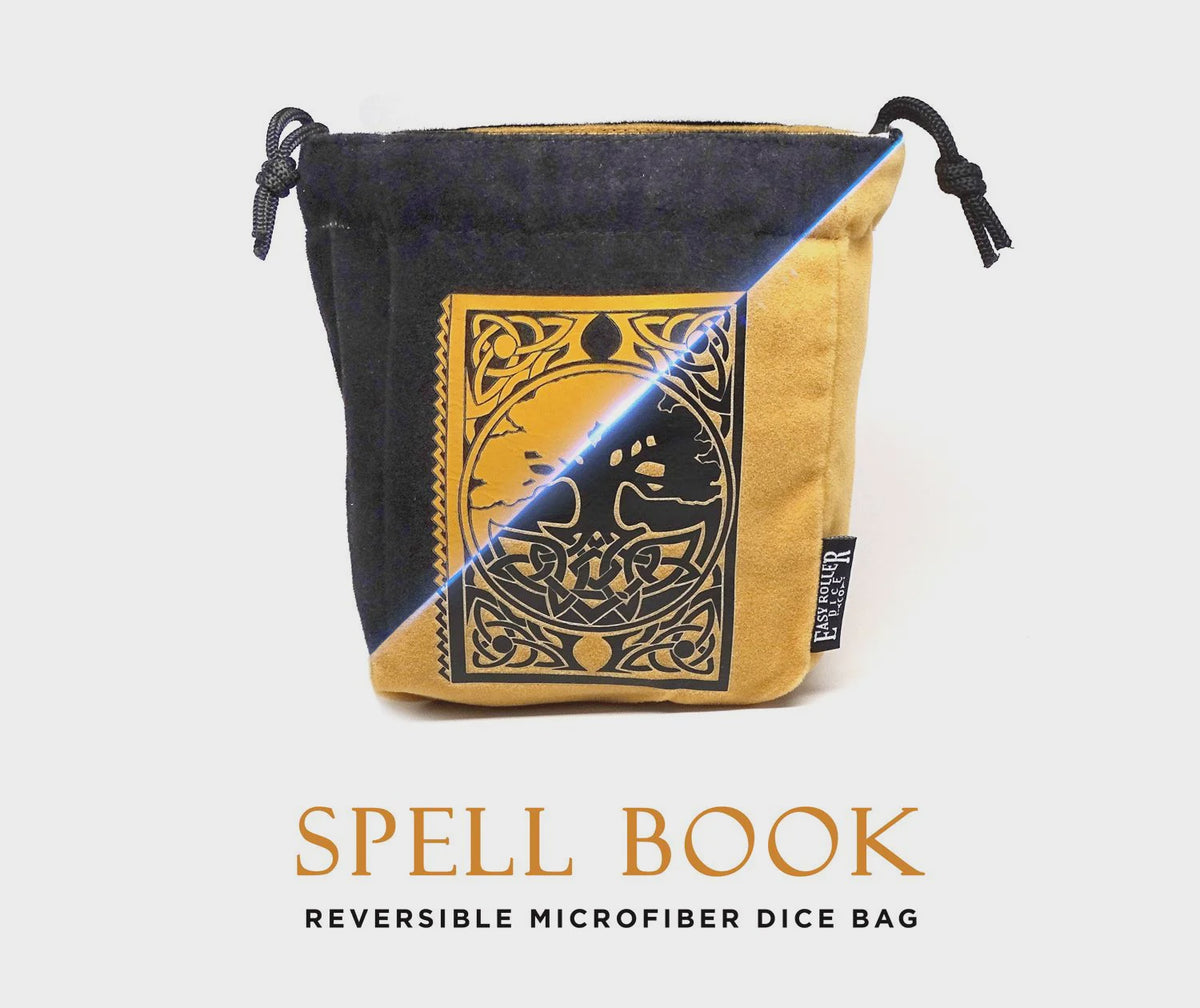 Reversible Microfiber Self-Standing Dice Bag: Spell Book - Large
