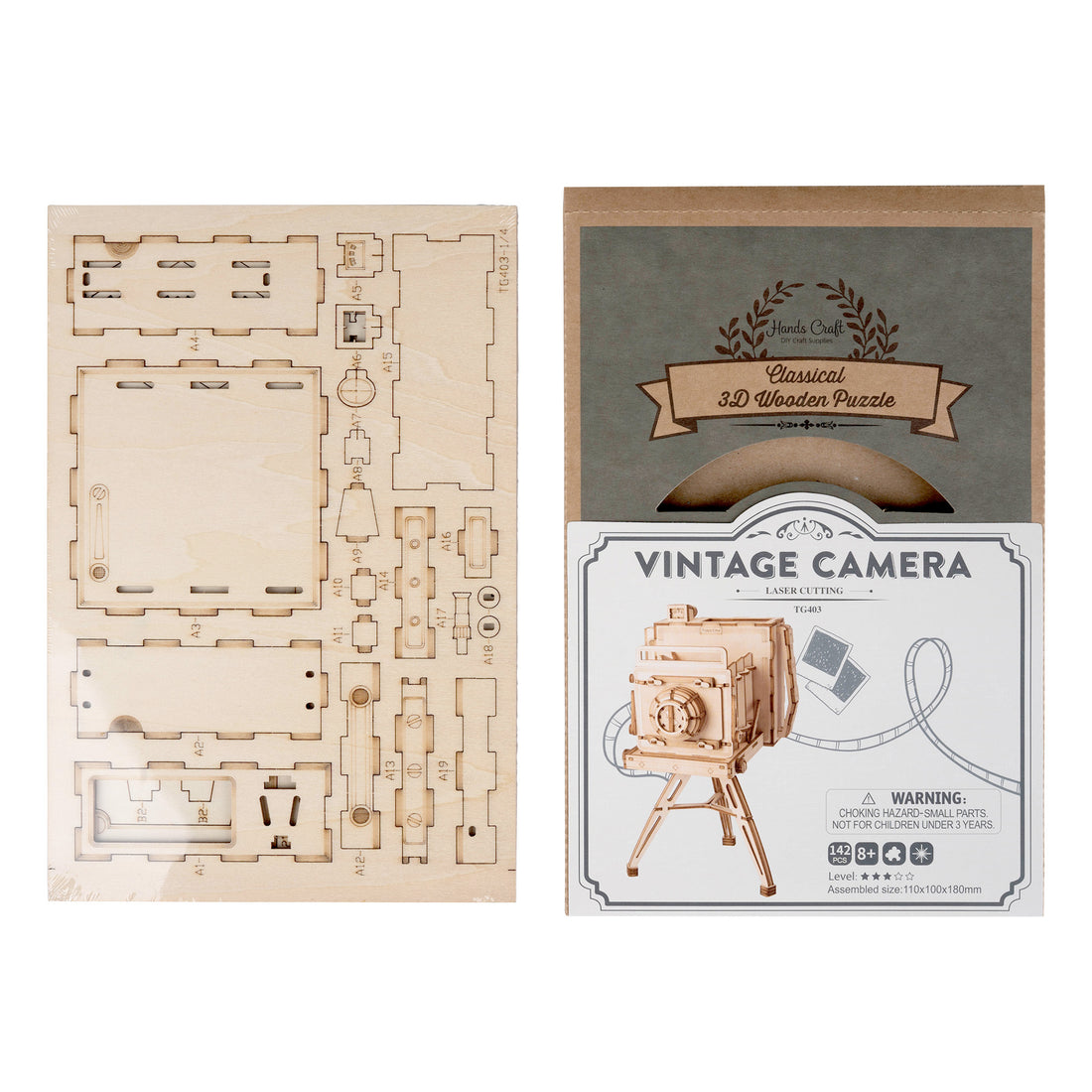 Vintage Camera Wooden Puzzle Kit