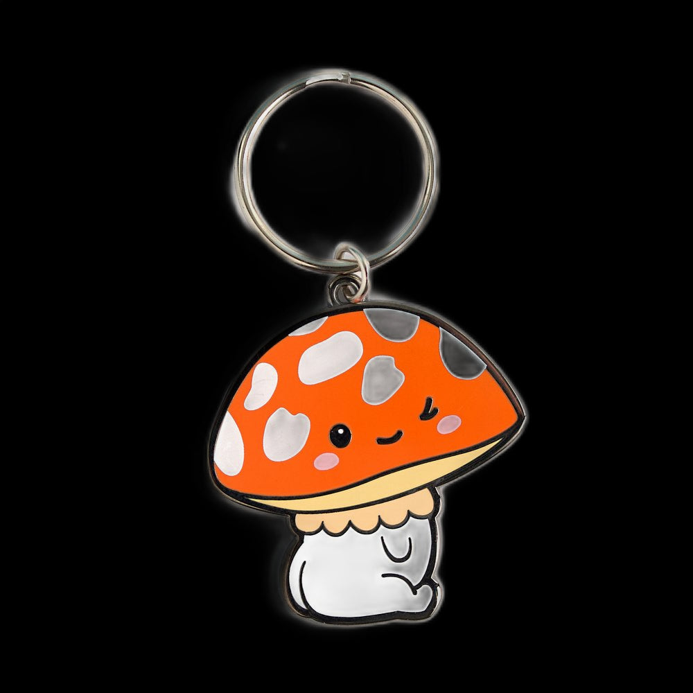 Red Mushroom Enamel Keychain