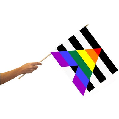 Straight Ally 12&quot;x18&quot; Flag on a Stick
