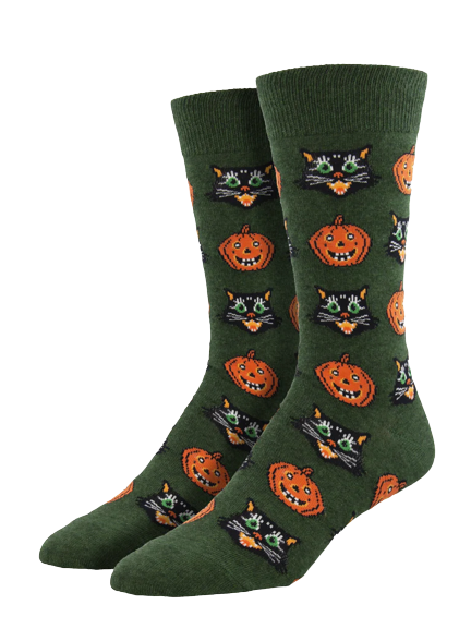 Vintage Halloween Socks - Green - Men&#39;s