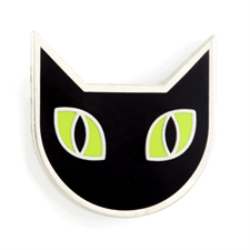 Black Cat Green Eyes Enamel Pin These Are Things Clothing/Accessories